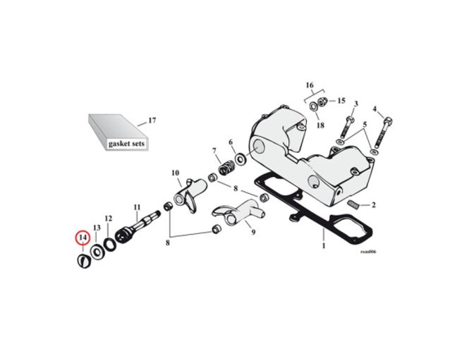 Hovedbilde ROCKER SHAFT PLUG & NUT KIT. SLOTTED., Bolte sett