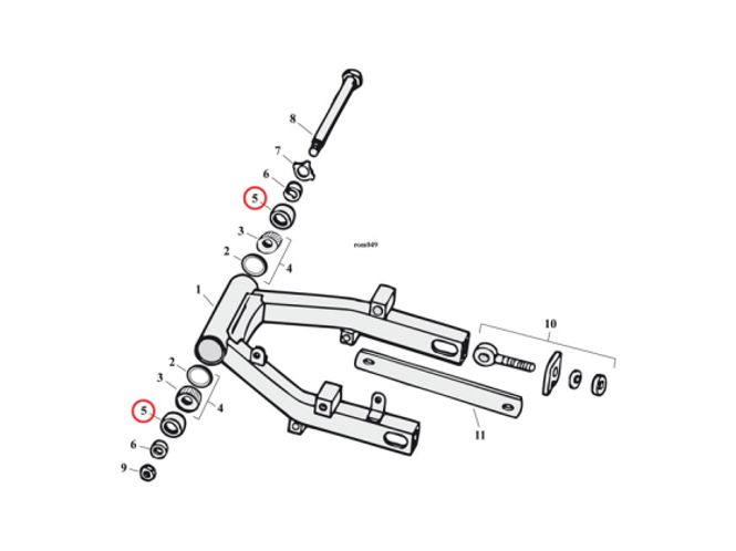 Hovedbilde JAMES Simring SWINGARM: 58-72 FL, FX