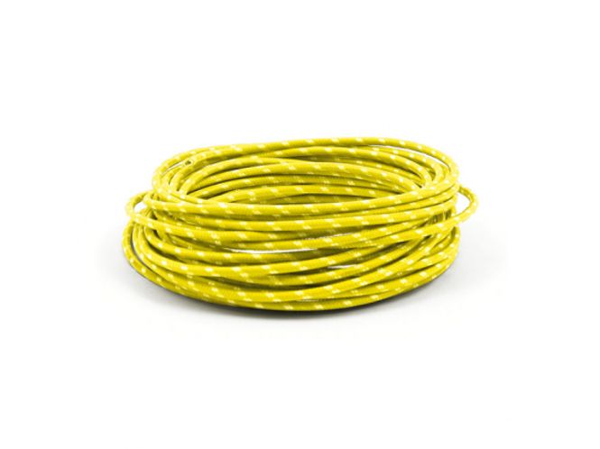 Hovedbilde 7,5 M. YELLOW/WHITE. CLASSIC CLOTH COVERED WIRING,, Ledning