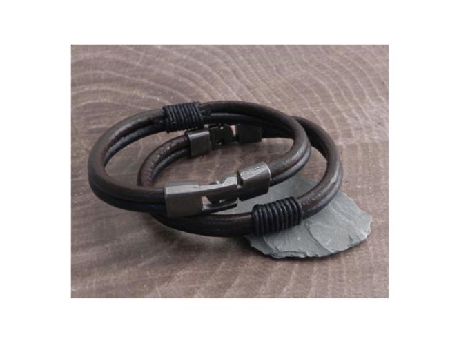 Hovedbilde LEATHER  WRAP BRACELET, armbånd