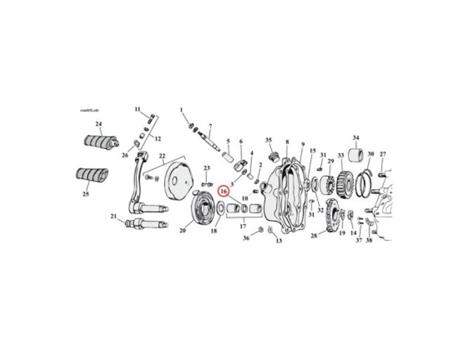 Hovedbilde O-RING, ROCKER/PUSHROD/KICKSTART SHAFT/OIL DEFL. PLATE