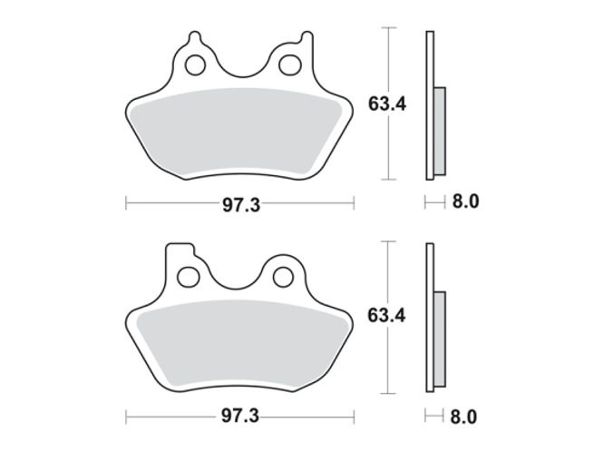 Hovedbilde Bremseklosser Front & rear: 00-07 B.T. (excl. FXSTS front); 00-03 XL; ...